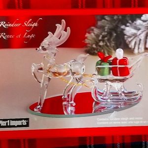 Pier one xmas glass Reindeer and sleigh